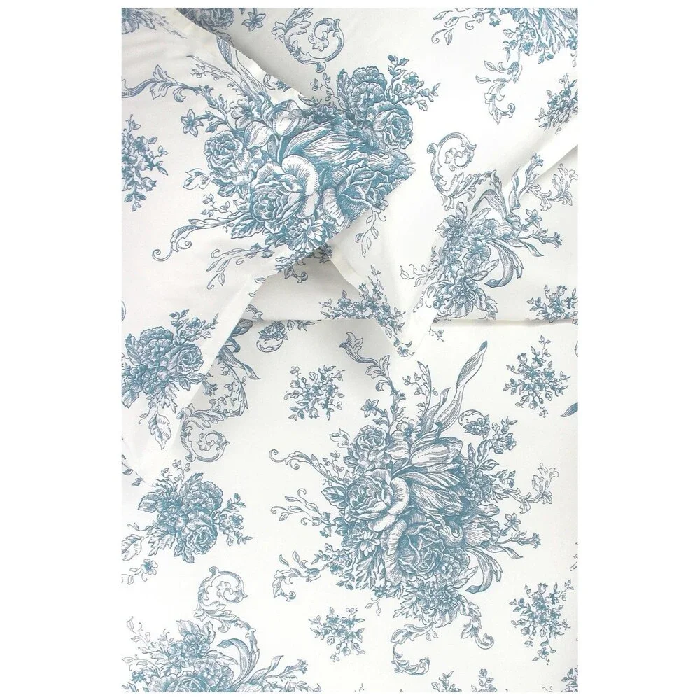Melange Home 400 Thread Ct French Toile 3-pc King Duvet Set Cotton Shabby Chic